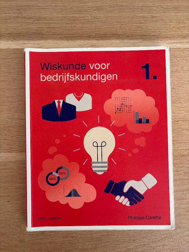 Wiskunde voor Bedrijfskundigen 1, Ophalen, Zo goed als nieuw, Economie en Marketing
