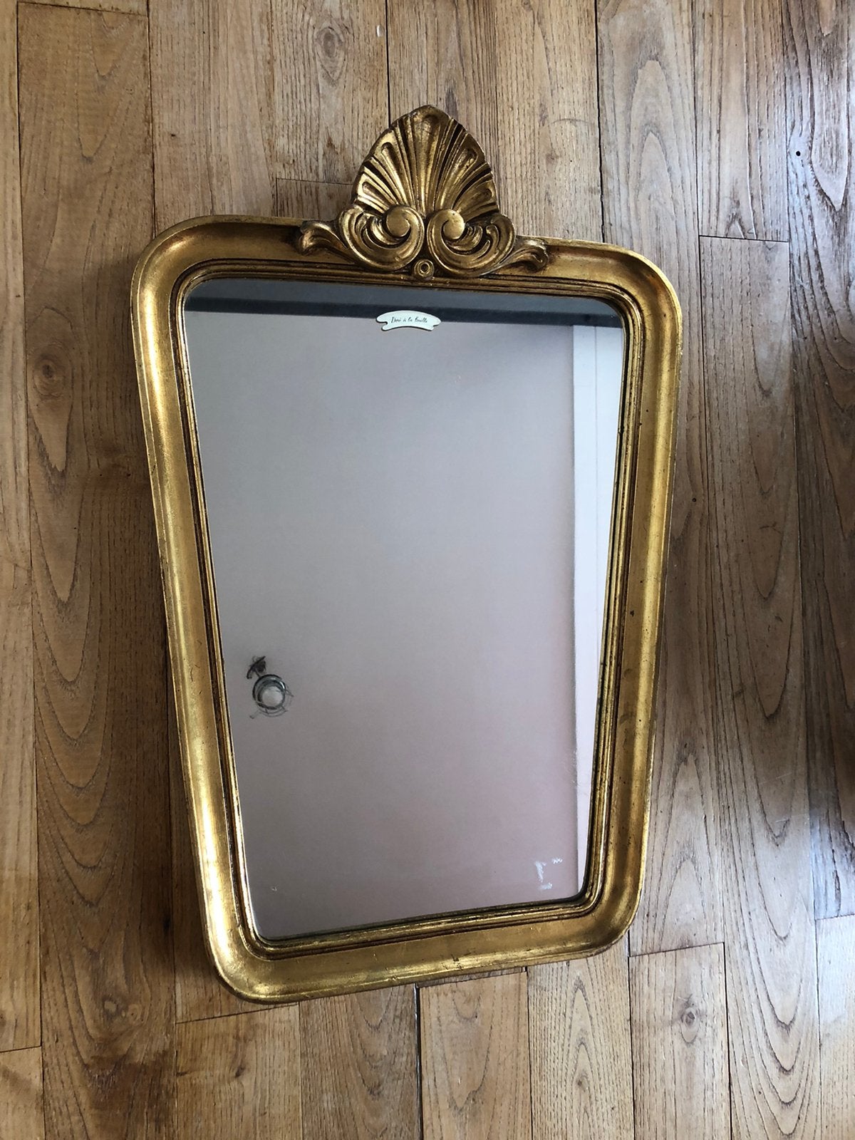 Spiegel met gouden frame, Antiek en Kunst, Ophalen, Overige vormen, Minder dan 50 cm, Minder dan 100 cm