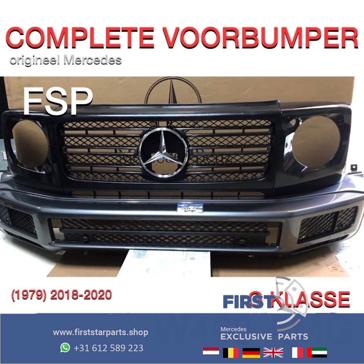 W464 G KLASSE AMG VOORBUMPER GRIJS origineel Mercedes AMG 63, Gebruikt, -, Voor, Ophalen of Verzenden