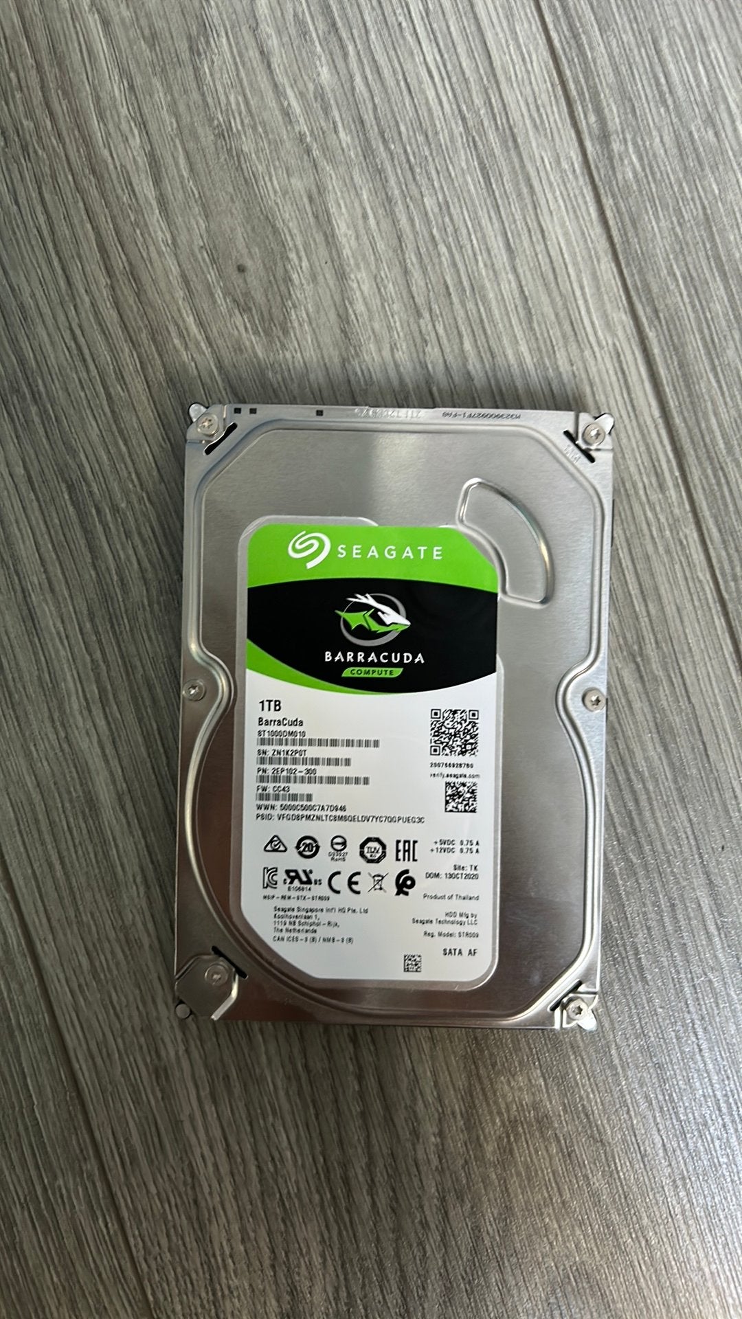 Disque dur SeaGate BarraCuda de 1 To, Informatique & Logiciels, Disques durs, Enlèvement ou Envoi, Interne, Comme neuf, Desktop