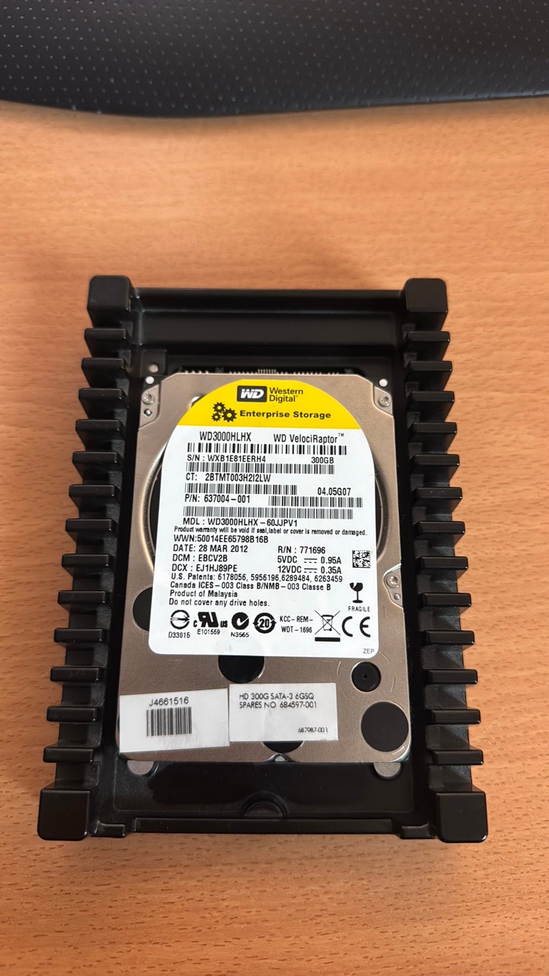 Disque dur SATA 300 Go WD Enterprise Velociraptor, Informatique & Logiciels, Disques durs, Enlèvement ou Envoi, Interne, Comme neuf