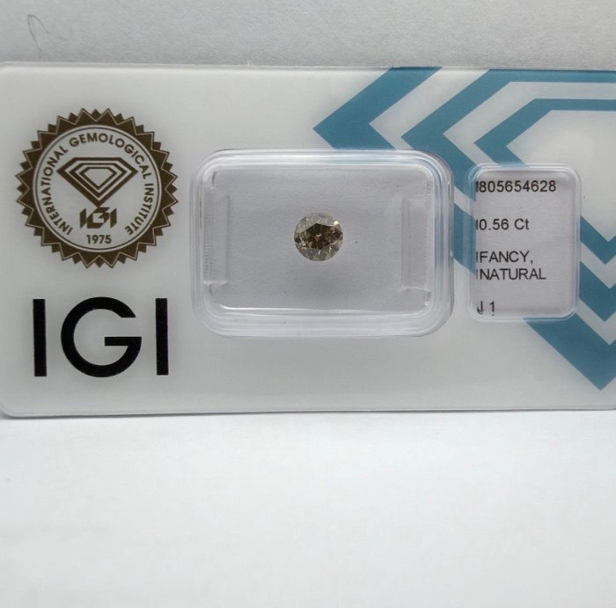 Fancy Yellow Brown diamant 0,56 ct I1 – IGI, Handtassen en Accessoires, Edelstenen, Ophalen of Verzenden, Nieuw