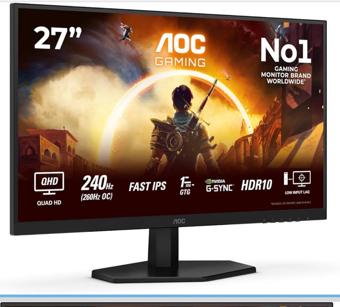 AOC Gaming Q27G42ZE Gaming Monitor  240hz 1440p, Computers en Software, Monitoren, Gaming, Draaibaar, IPS, Zo goed als nieuw