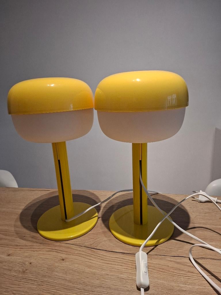 2 tafellampen Blasverk (Ikea) geel, Huis en Inrichting, Ophalen, Zo goed als nieuw, Retro, Minder dan 50 cm