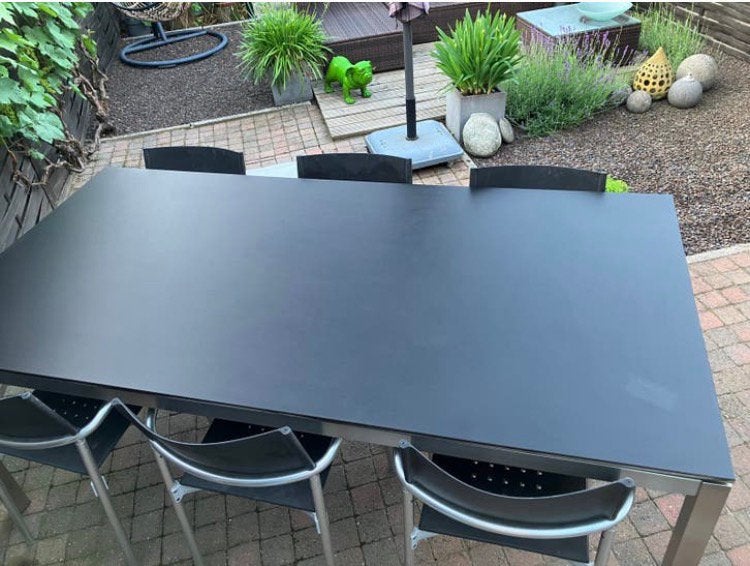 Zwarte tuintafel 200x100 merk Bristol, Ophalen, Gebruikt, Rechthoekig, Aluminium
