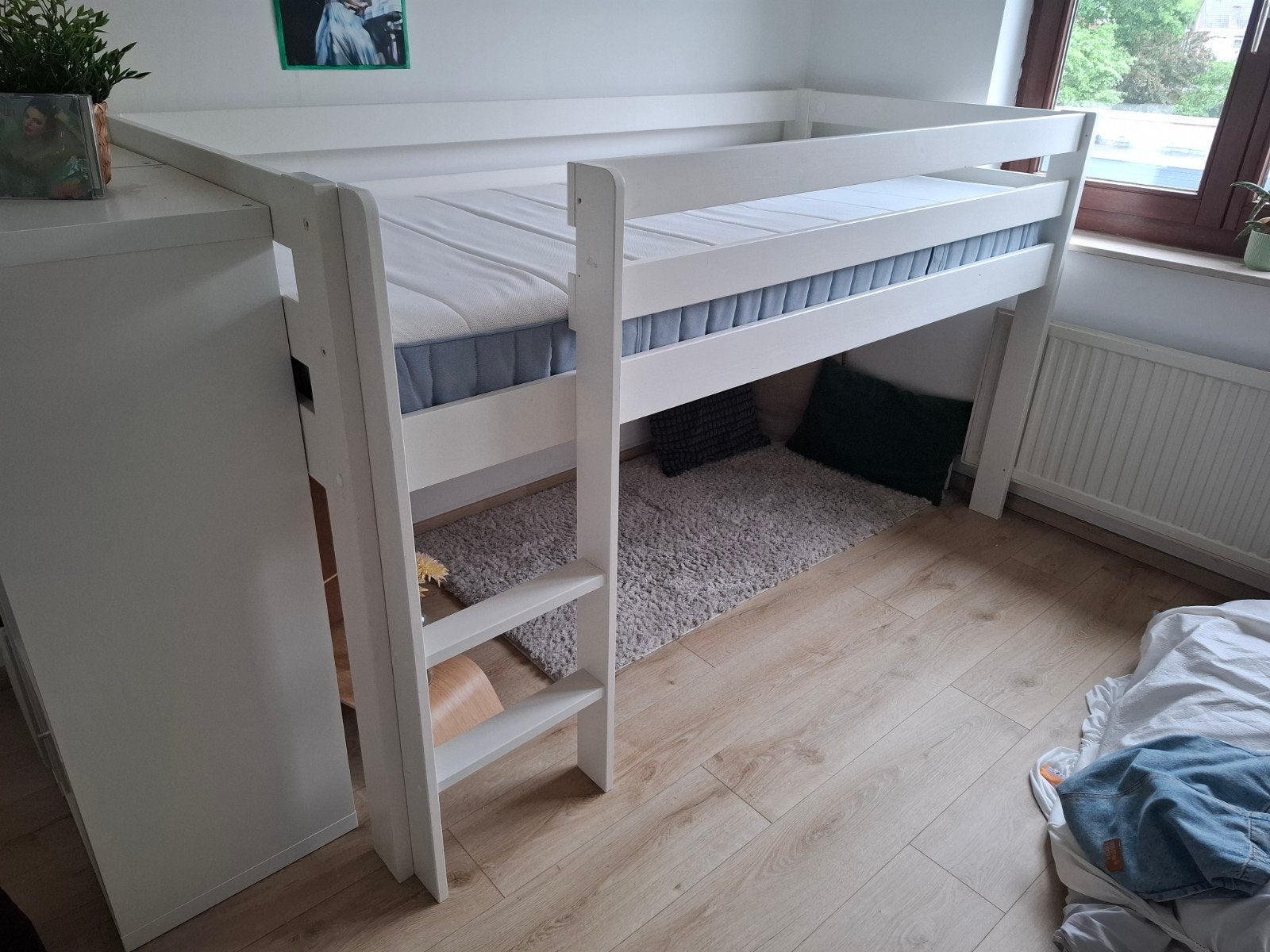 Halfhoog-slaper + matras, Enlèvement, Utilisé, Lit mi-hauteur mezzanine