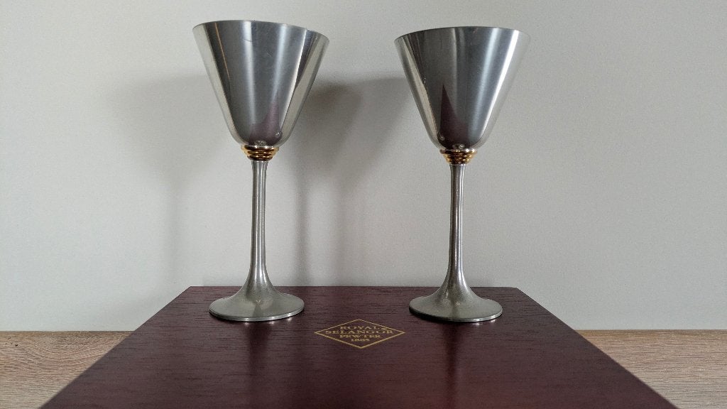 Paire vintage de tasses en étain Royal Selangor, Enlèvement ou Envoi