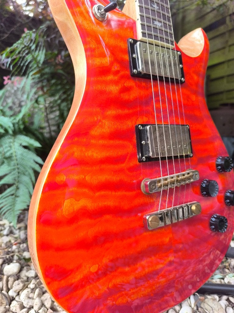 PRS 70th Anniversary SE McCarty 594 Quilt Blood Orange, Ophalen, Zo goed als nieuw, Solid body, Paul Reed Smith