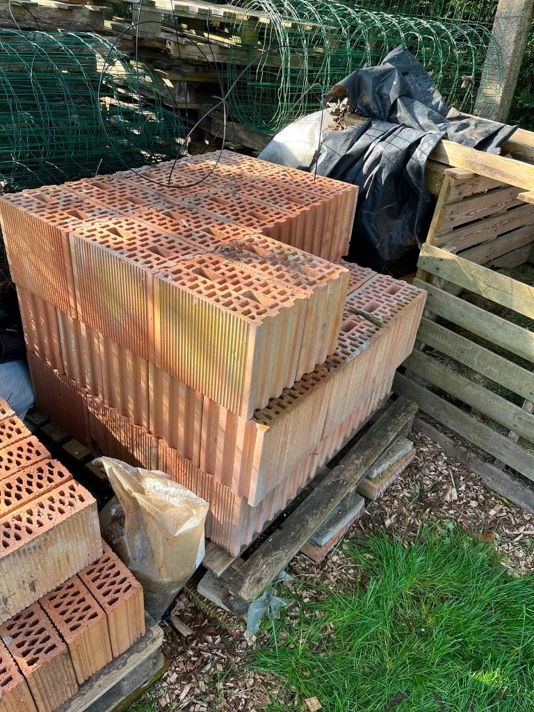 Snelbouwstenen 30x19x25 (Ploegsteert - Thermoblok PU-lijm), Ophalen, Zo goed als nieuw, Bakstenen