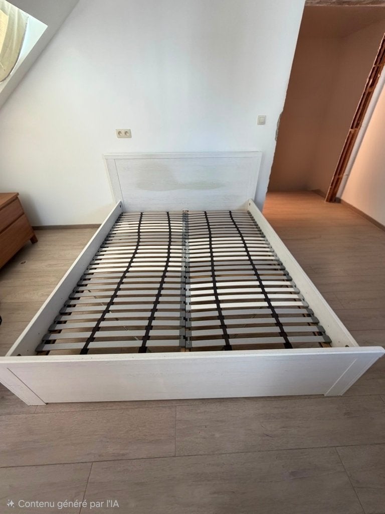 Lit double Ikea, Enlèvement, Utilisé, 200 cm, Deux personnes