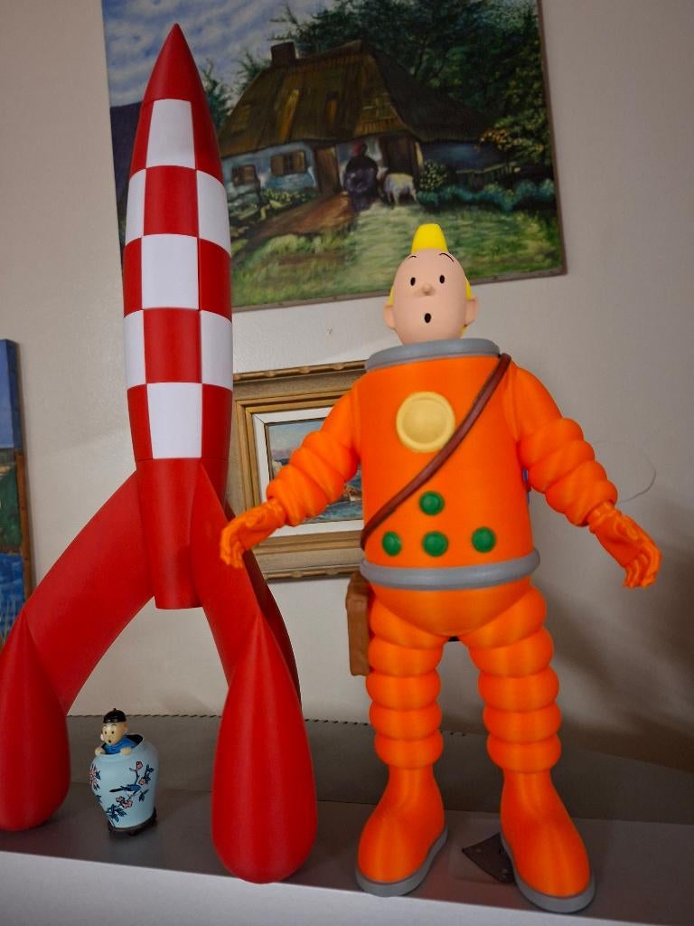 Kuifje kosmonaut 30cm. handgeschilderd, Ophalen of Verzenden, Nieuw, Overige typen