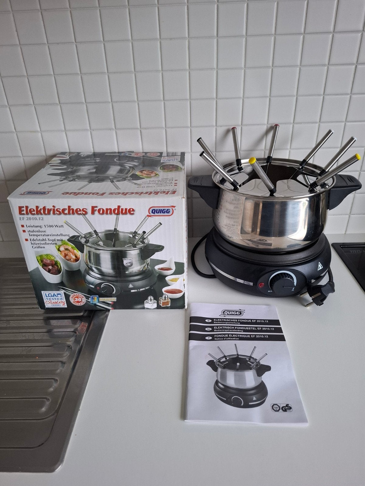 QUIGG Elektrisch Fonduetoestel, Enlèvement ou Envoi, Comme neuf, Électrique, Service à fondue