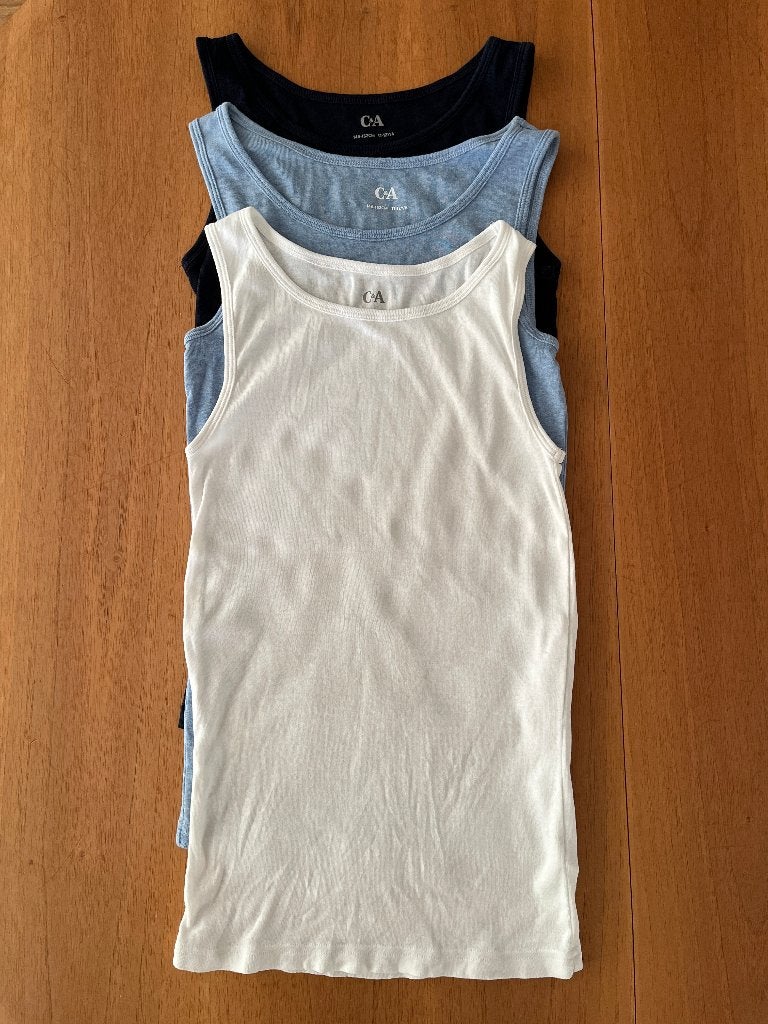 set van 3 singlets, C&A, 146-152 cm, 11-12j, Enfants & Bébés, Vêtements enfant | Taille 146, Garçon ou Fille, C&A, Enlèvement ou Envoi
