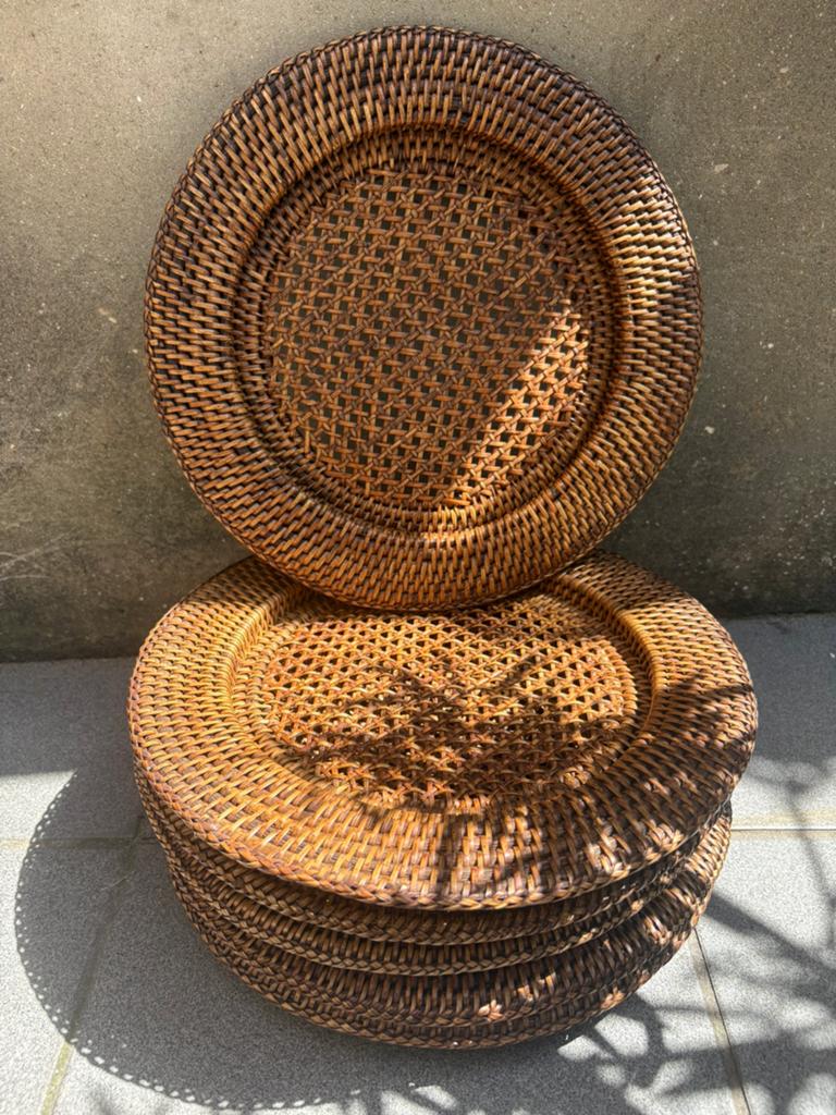 Set 6 rotan onderzetborden, Enlèvement ou Envoi, Comme neuf, Assiette