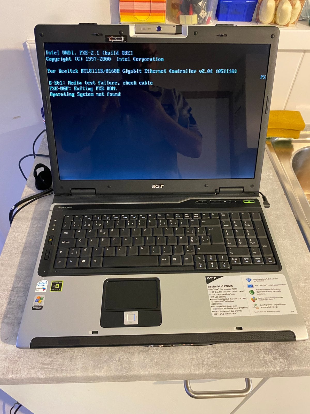 Ordinateur portable Acer Aspire 9411, Enlèvement, Ne fonctionne pas