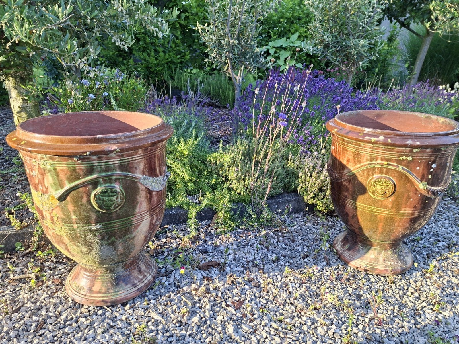 Lot de 2 pots de jardin authentiques en terre cuite Boisset, Jardin & Terrasse, Enlèvement