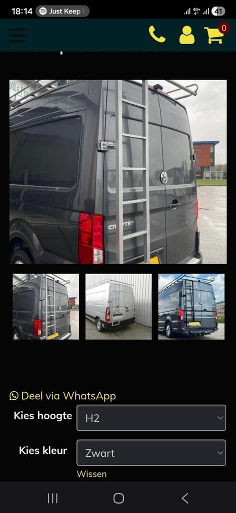 Deurladder ford transit l2, Enlèvement