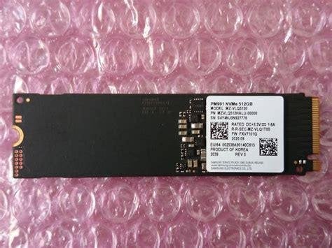 512Gb SSD Samsung PM991 9B1 NVMe M.2 Type 2280 Gen 3x4, Enlèvement ou Envoi, SSD, Interne, Utilisé