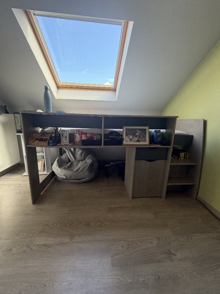 Lit intermédiaire avec bureau et rangement - bon état, Enlèvement, Utilisé, Lit mi-hauteur mezzanine