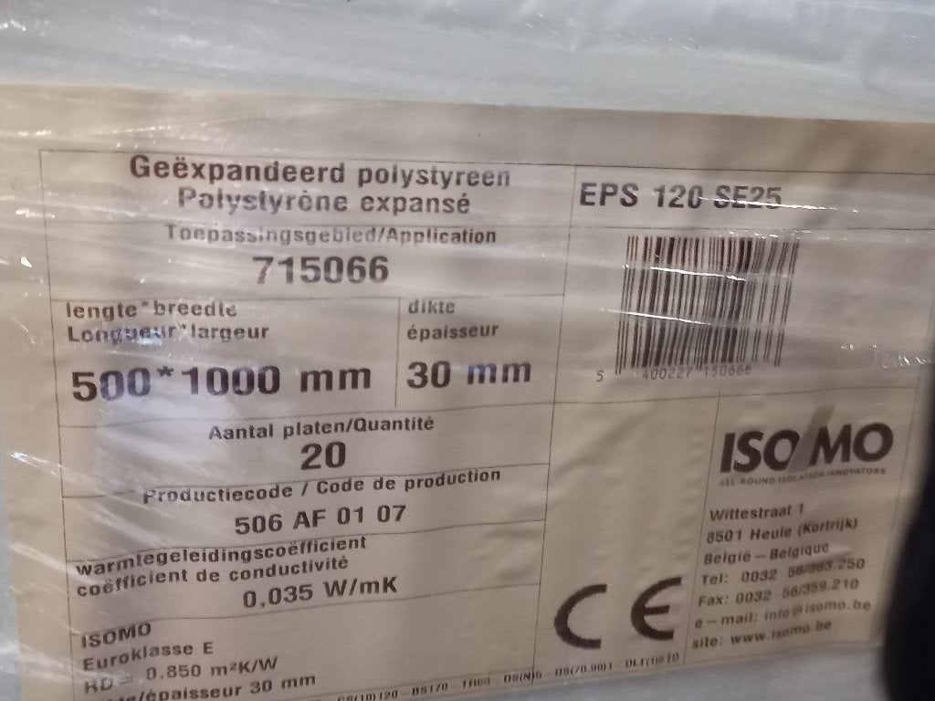 polystyreen , isomo isolatieplaten, Ophalen of Verzenden, Zo goed als nieuw