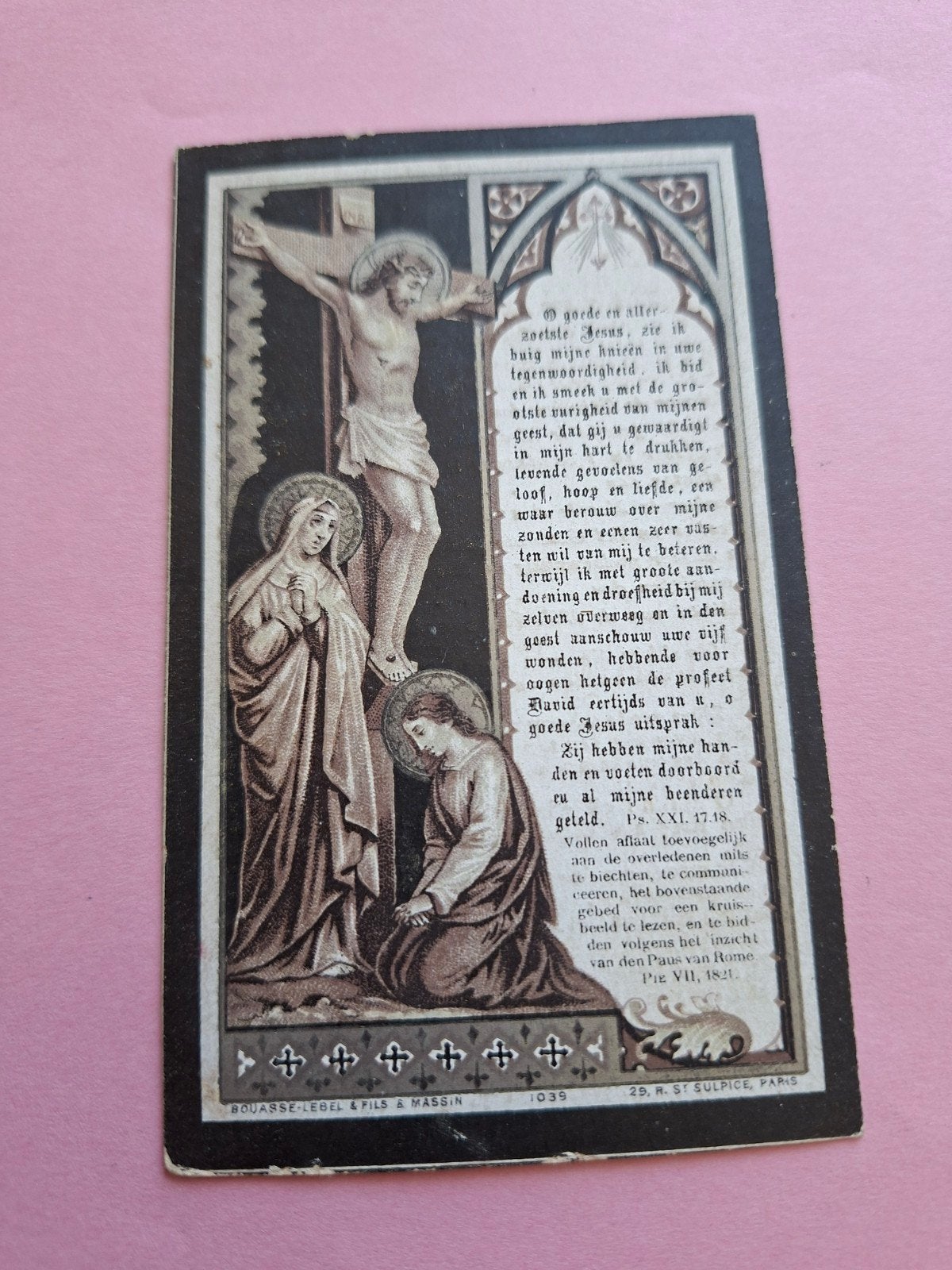 Carte de prière, Enlèvement ou Envoi, Image pieuse