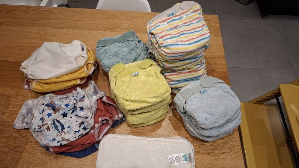 Pakket wasbare luiers (4 tot 16 kg), Kinderen en Baby's, Overige merken, Overige typen, Ophalen of Verzenden, Zo goed als nieuw
