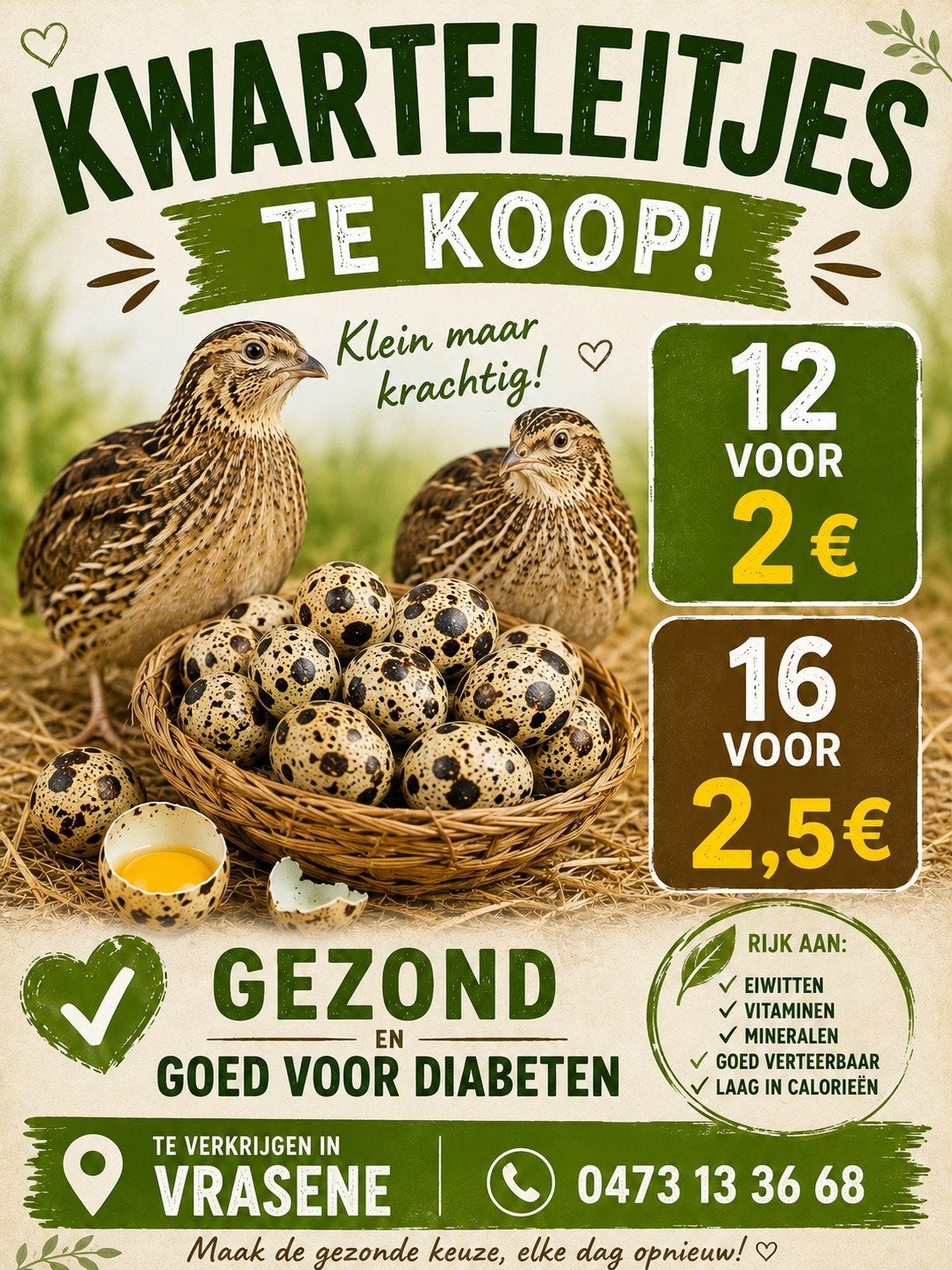 Kwartels, Dieren en Toebehoren, Pluimvee