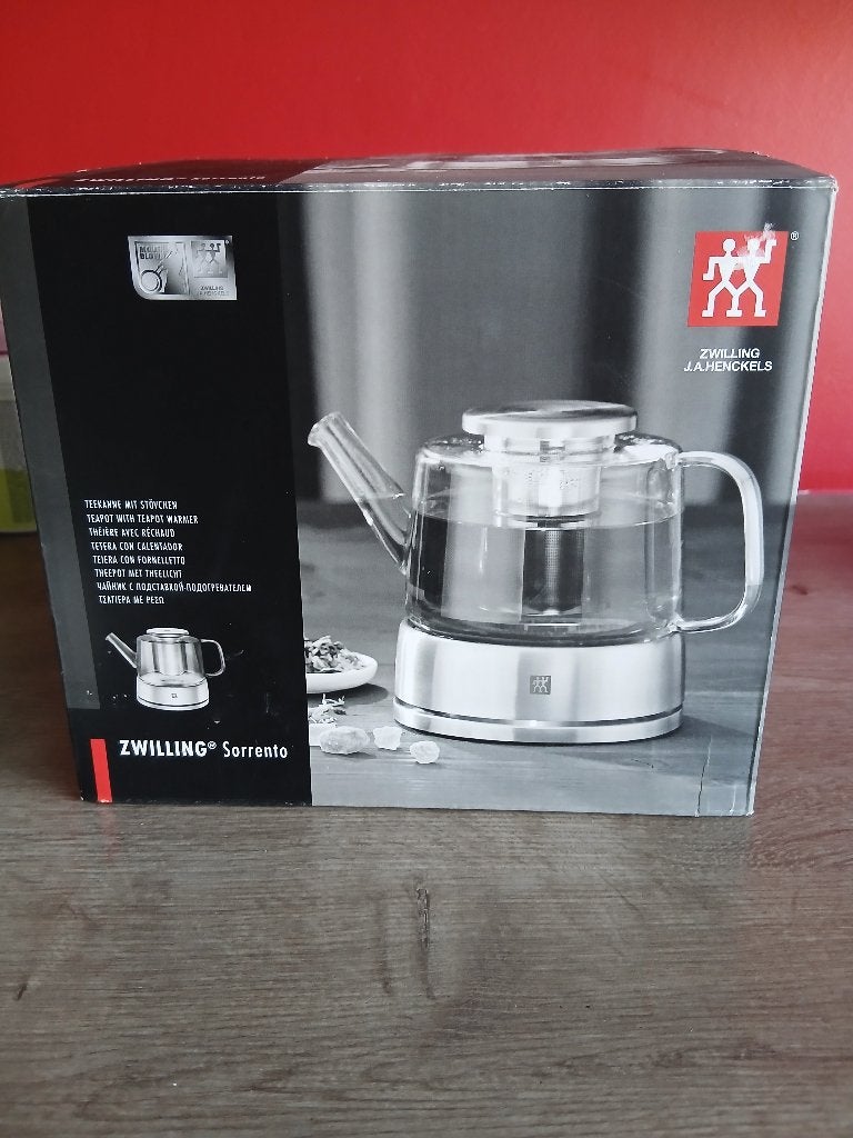 Theepot met fornuis, Glas, Zo goed als nieuw, Grijs, Overige merken