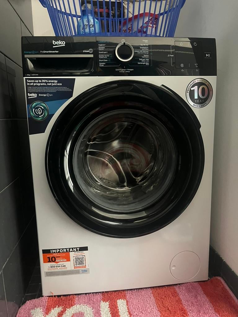 Beko BM3WFT3841 Steamcure, Elektronische apparatuur, Ophalen, Minder dan 85 cm, Zo goed als nieuw, Voorlader