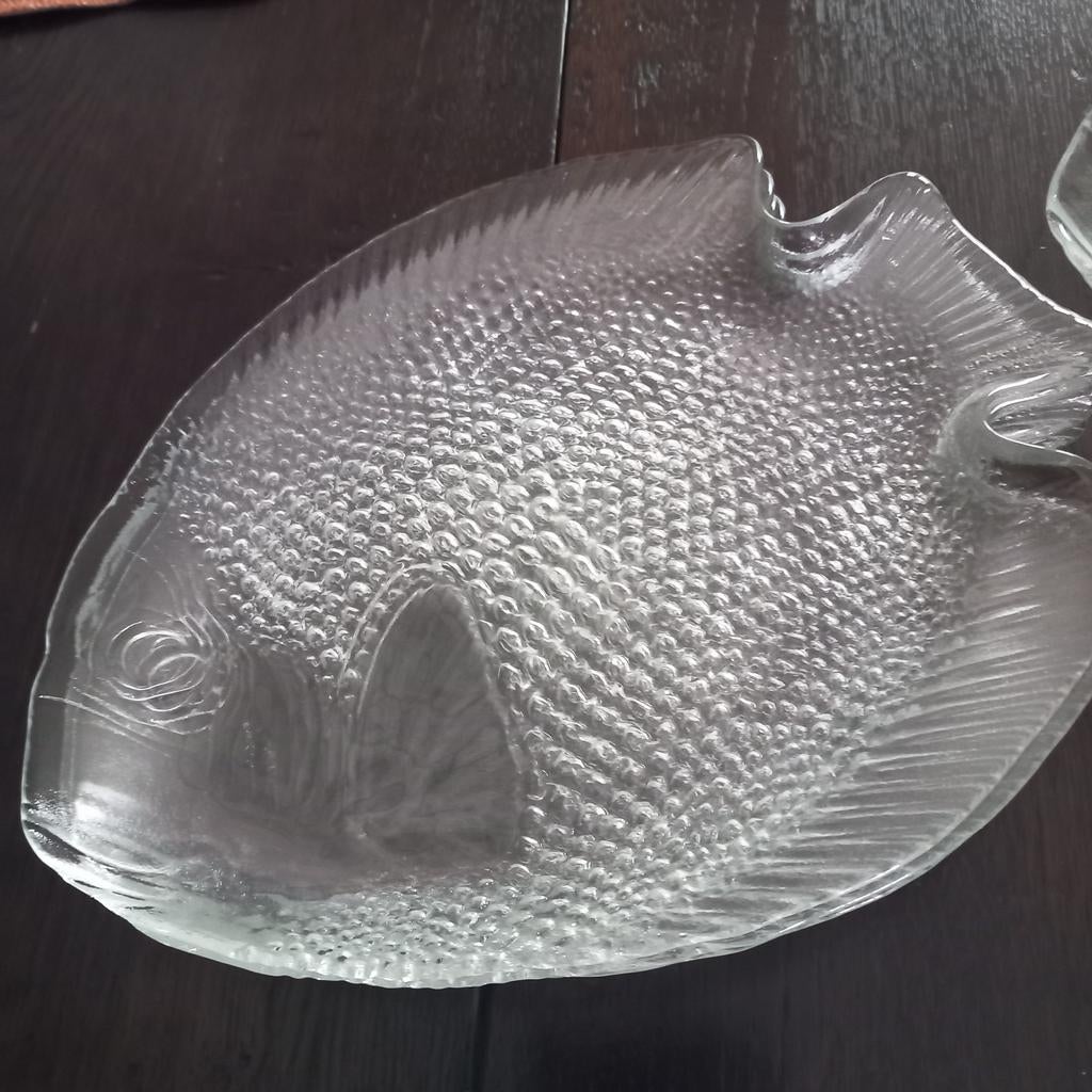 6 plateaux de poisson en verre, en forme de poisson, Enlèvement