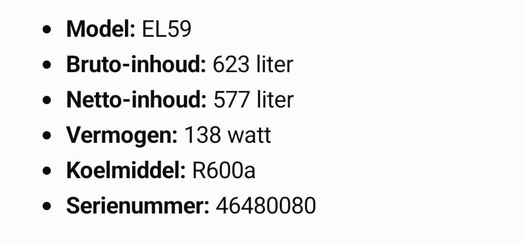 diepvrieskist, Elektronische apparatuur, Vrieskist, Gebruikt, Vrijstaand, 90 cm of meer