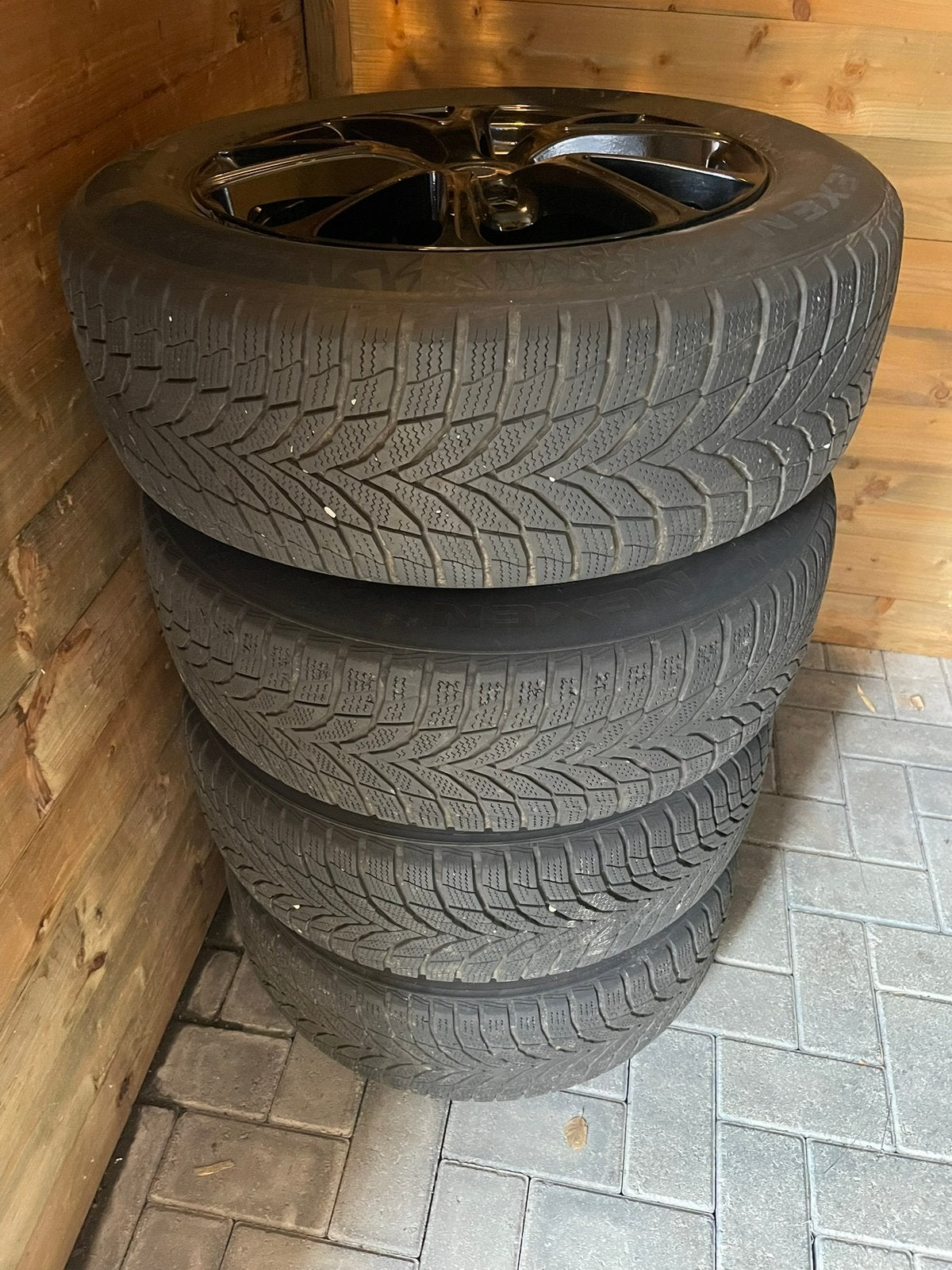 4 velgen + winterbanden - 225/60R17 voor SUV, Ophalen, Winterbanden, Band(en)