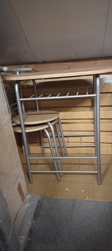 Tafel + 2 stoelen, Huis en Inrichting, Tafels | Eettafels, Ophalen, Zo goed als nieuw, Tot twee personen, Ovaal