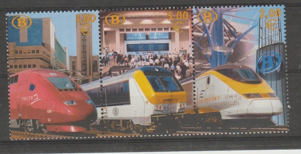 België 2002 NMBS/SNCB 50 jaar Noord-Zuid verbinding serie **, Postzegels en Munten, Orginele gom, Ophalen of Verzenden, Postfris
