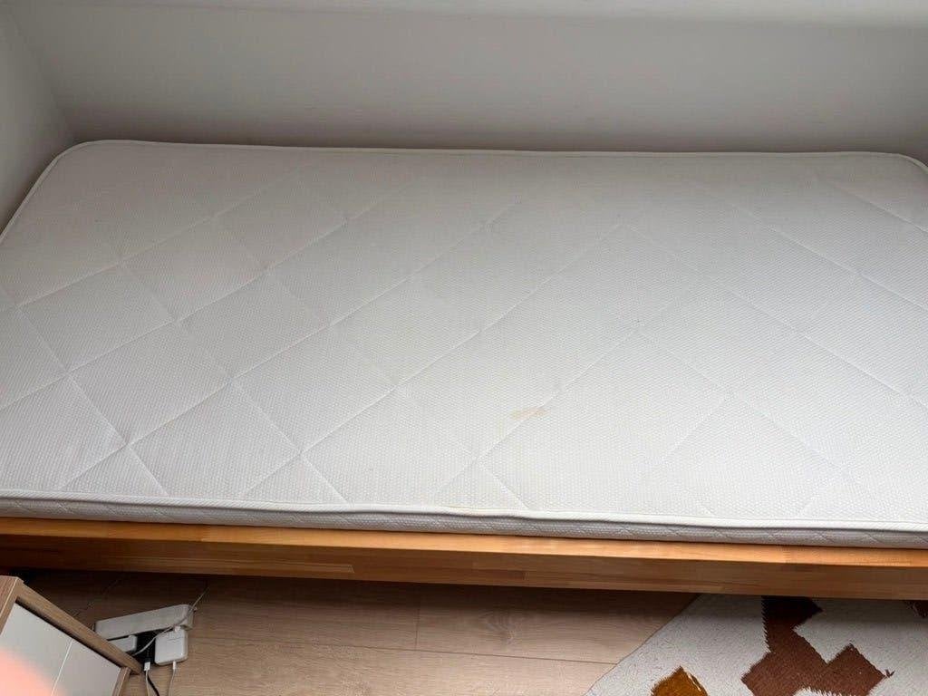 A vendre : Lit 1 personne / Complet (Bois massif), 90 cm, Une personne, Brun, Enlèvement