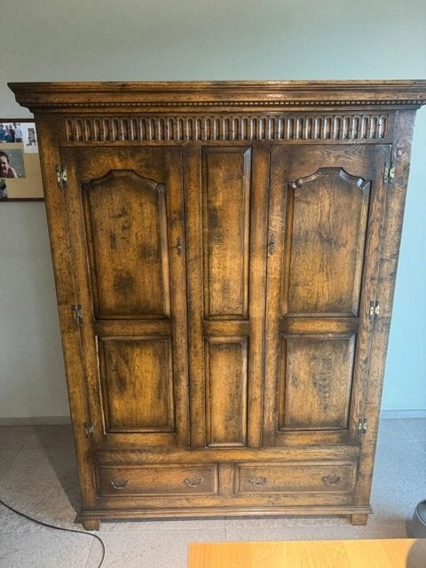 Hallkast uit massieve eik, Huis en Inrichting, Ophalen, Gebruikt, 100 tot 150 cm, Eikenhout