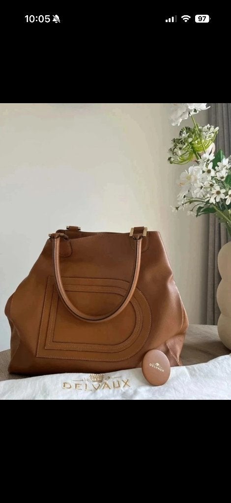 Delvaux handtas, Ophalen of Verzenden, Gebruikt, Bruin, Handtas