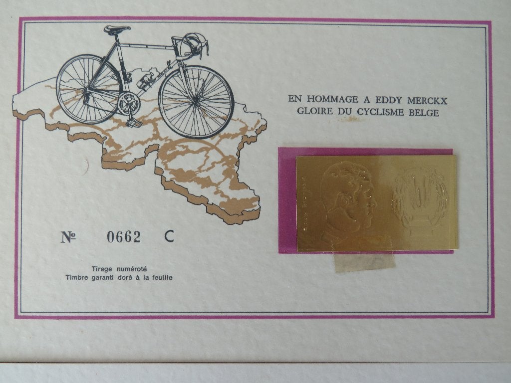 Postzegels Eddy Merckx Bladgoud (3 stuks), Ophalen, Zonder stempel, Postfris, Overig