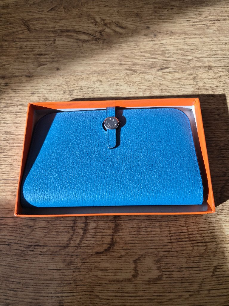 Hermes portemonnee, Handtassen en Accessoires, Blauw, Nieuw, Leder, Ophalen