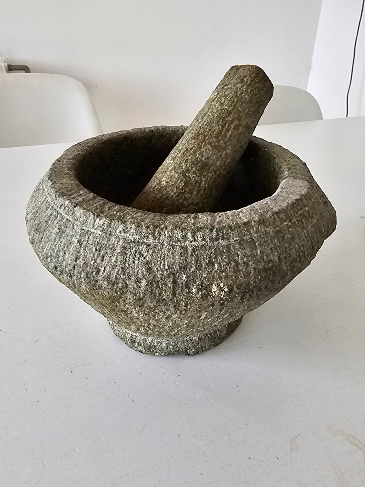 antieke Thaise stenen vijzel en stamper, antieke stene, Ophalen of Verzenden