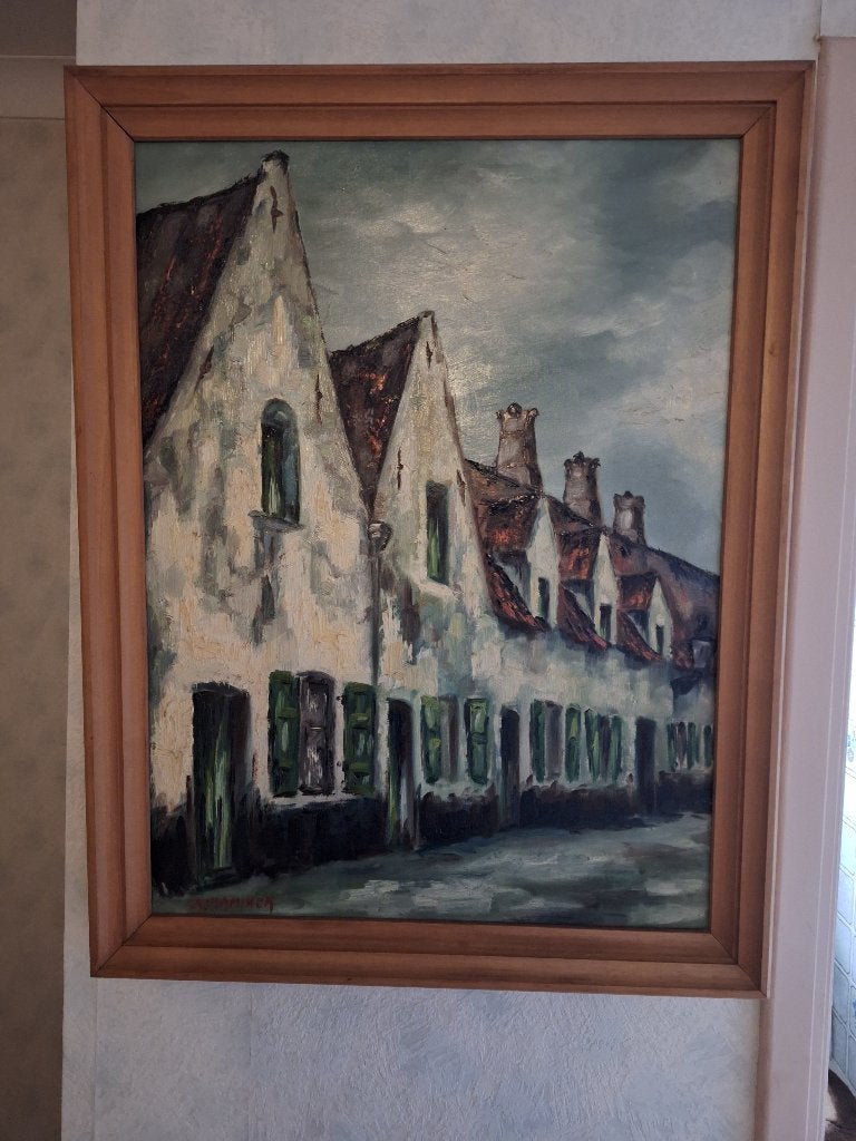 schilderij Albert Vlaminck, Ophalen, Olieverf, Stads- / dorpsgezicht
