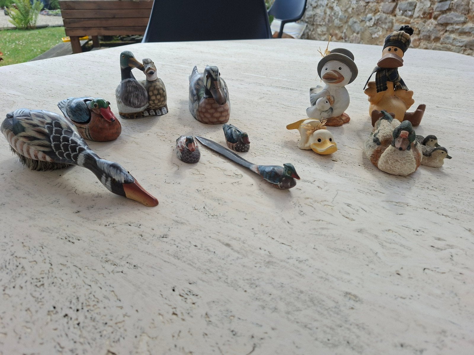 Collection de canards en bois et en plâtre, Enlèvement ou Envoi