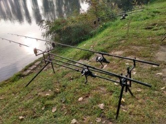 3 werphengels shimano alivio 12" 2 3/4 lbs voor 100€, Watersport en Boten, Ophalen, Gebruikt, Werphengel