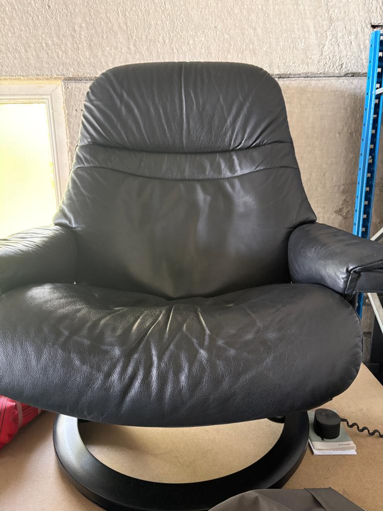 Stressless zetel, Huis en Inrichting, Fauteuils, Ophalen, Gebruikt, Leer