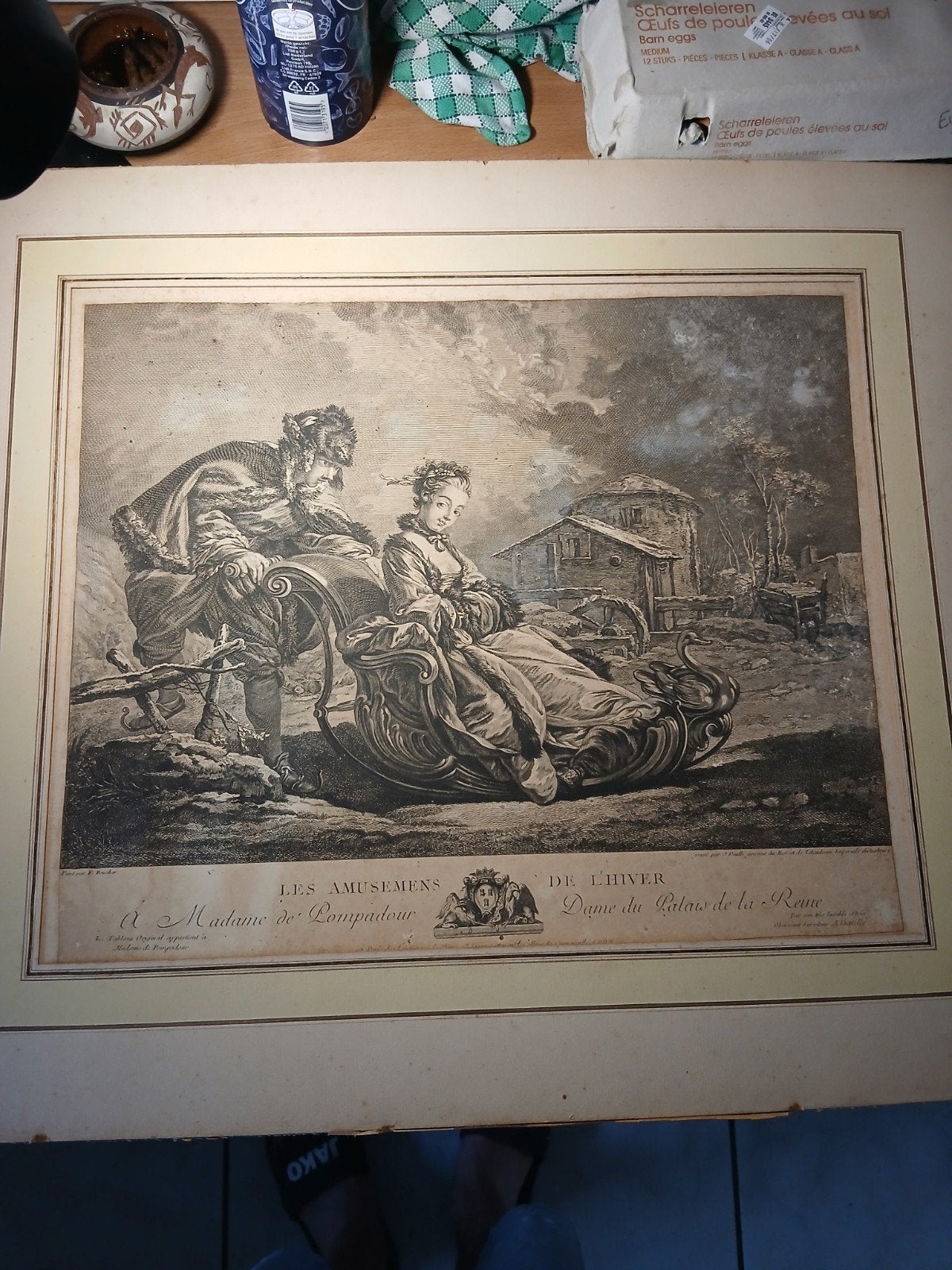 Gravure ancienne  réalisée par le graveur du roi, Antiquités & Art, Enlèvement ou Envoi