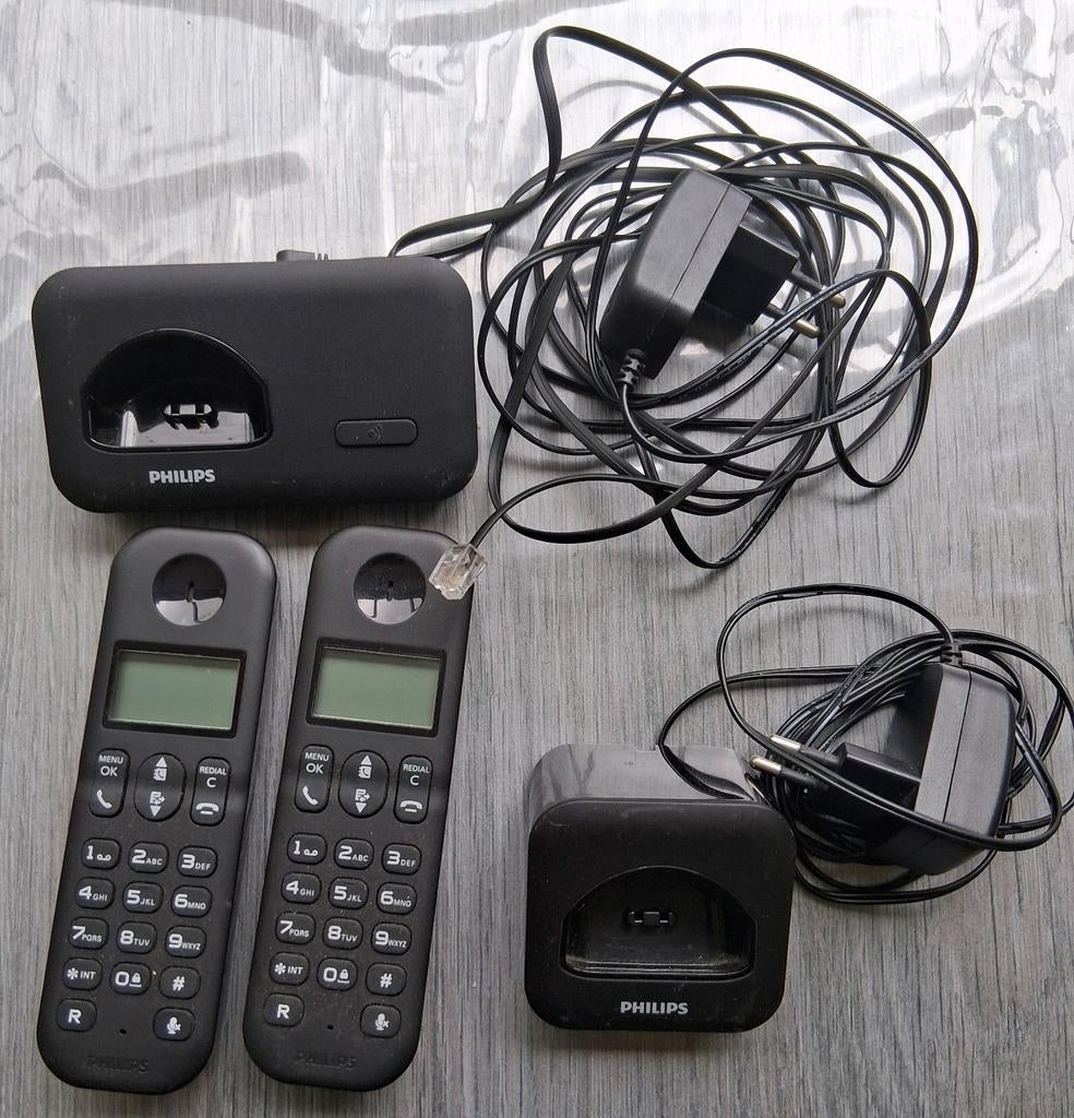 Duo vaste telefoon draadloos Philips, Telecommunicatie, Ophalen, Zo goed als nieuw, 2 handsets