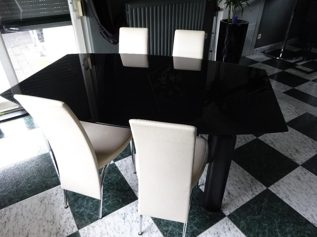 Eettafel, Ophalen, Gebruikt, 100 tot 150 cm, Glas