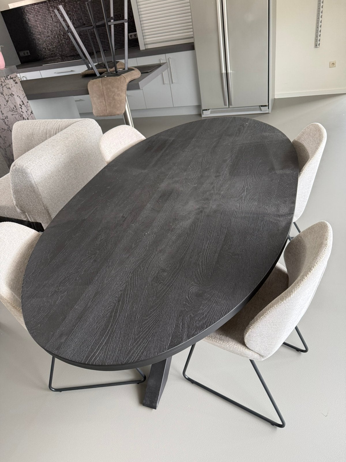 Eettafel met 4 stoelen, Ophalen, Zo goed als nieuw