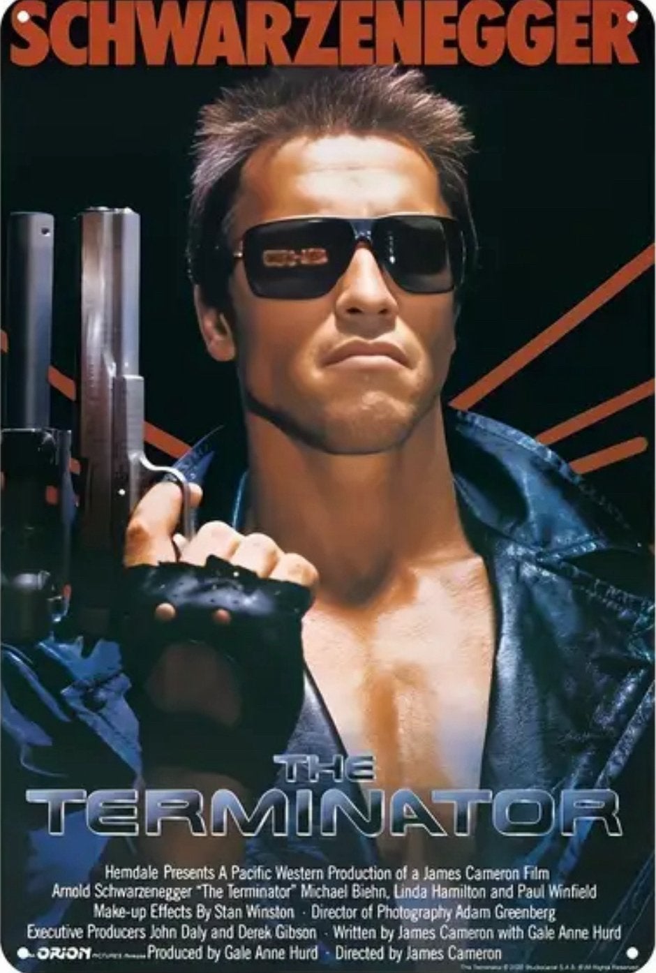 Metalen reclamebord Terminator 90’s - retro vintage mancave, Ophalen of Verzenden, Nieuw, Reclamebord