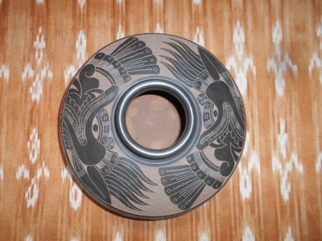 Nicaragua, Bracamonte, poterie noire signée, 11 cm, Pierre/céramique, Noir, Marqué